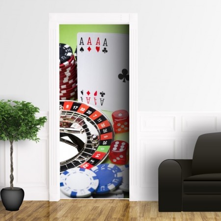 Carte e roulette - Adesivo per porta Carte e roulette - Adesivo per porta