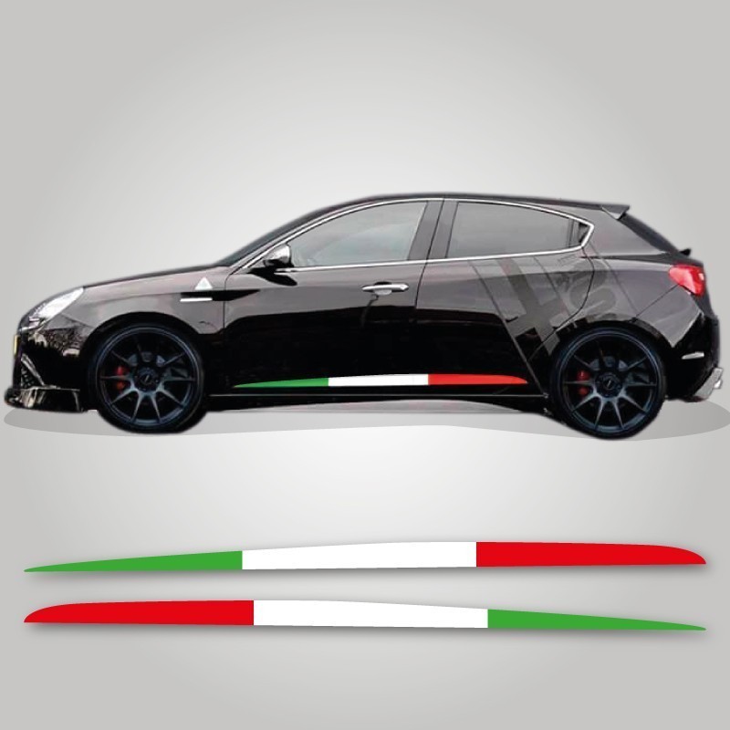 Bandiera sportelli - Giulietta - adesivo per auto - stickers Per lato  Destro Finitura lucida