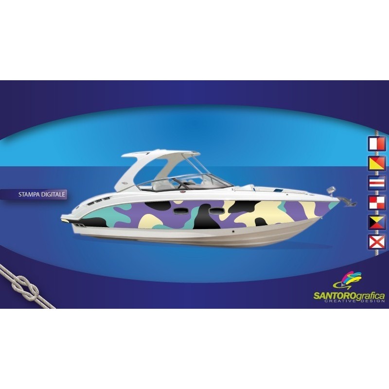 Camouflage Viola - Pellicola per boat wrapping lunghezza 1m